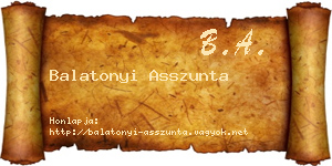 Balatonyi Asszunta névjegykártya